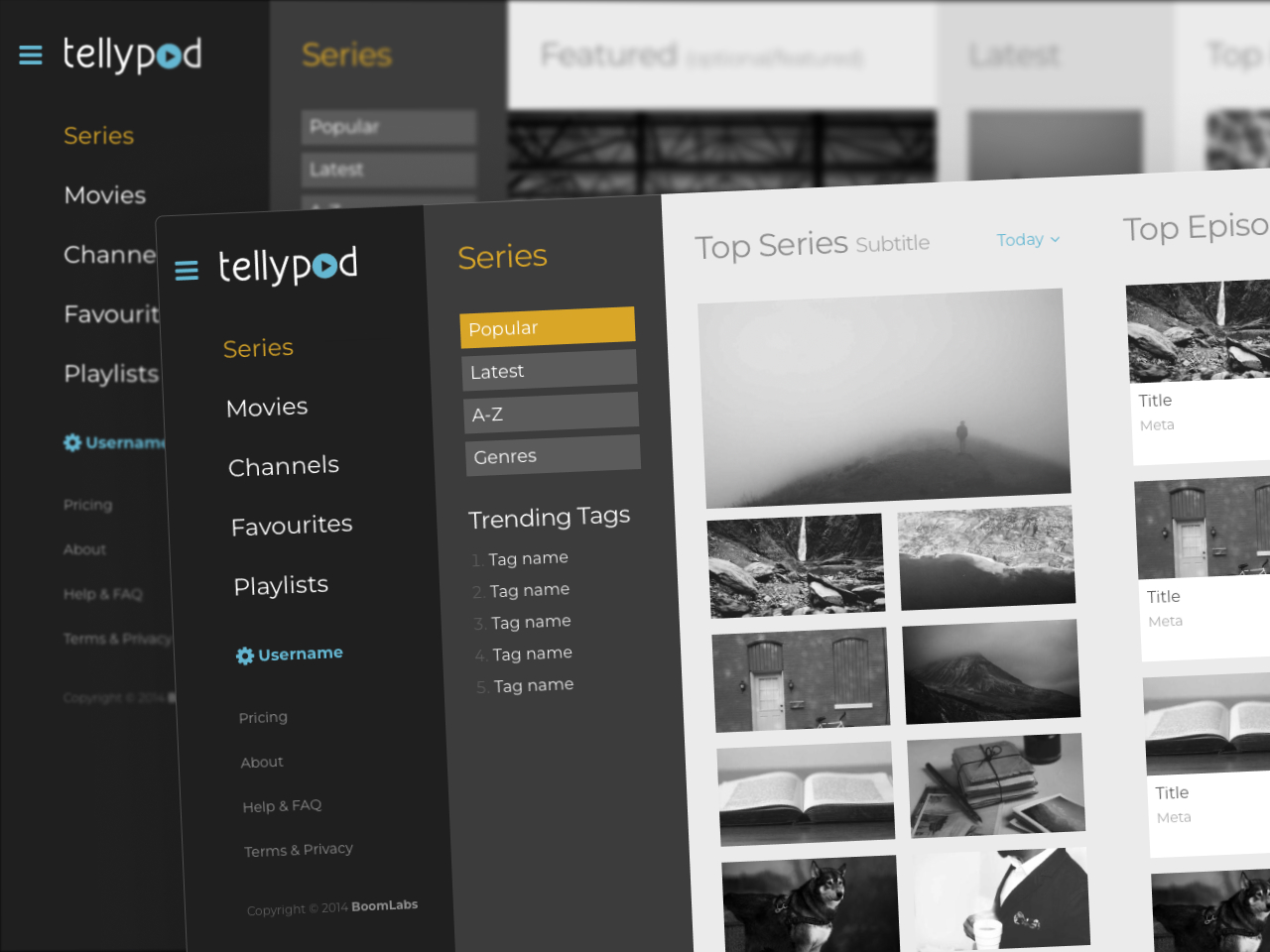 Tellypod series browsing interface