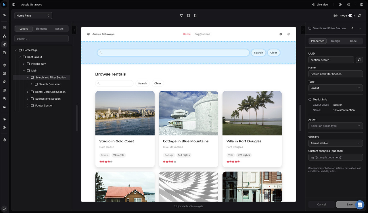 Edits can be done by hand, via AI in the workspace, or externally via MCP