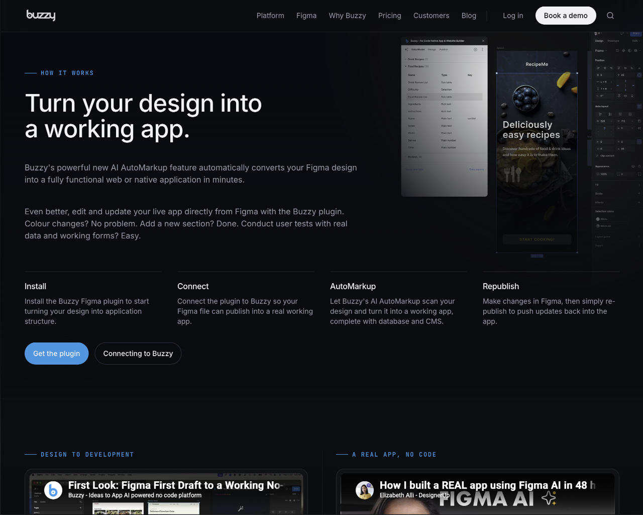 A selection of Buzzy Templates app template screens